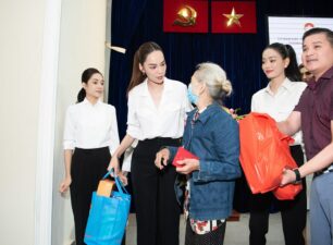 Miss Grand International cùng Hoa hậu Hoàng Phương giản dị đi từ thiện